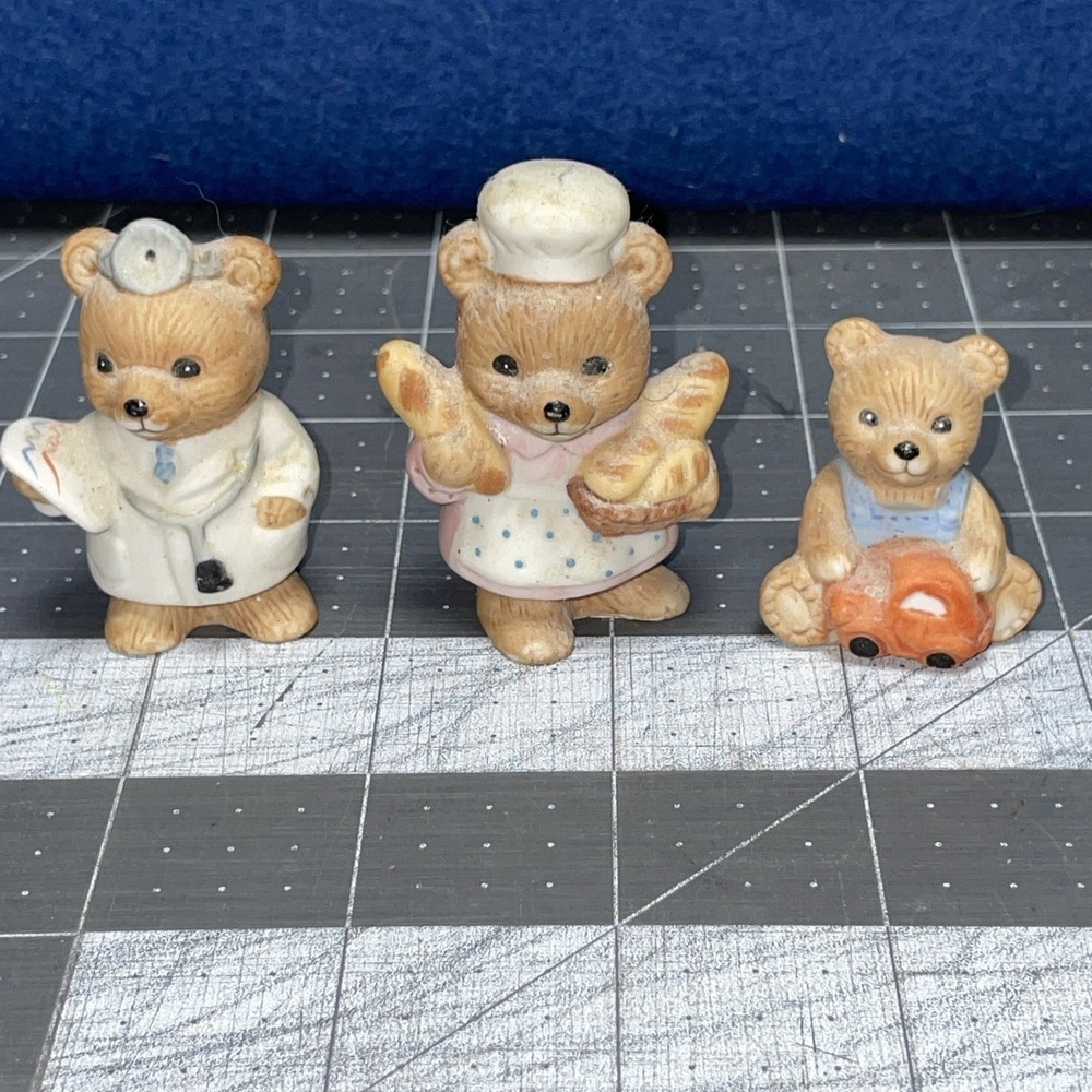 Homco Doctor Baker Baby Care Bears Figurines #8820 1470 Set Of 3